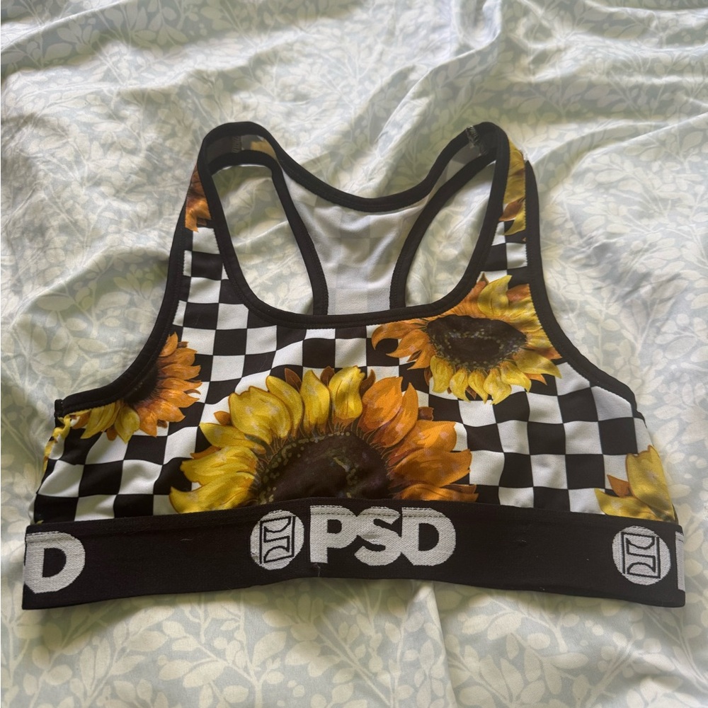 PSD Sunflower Checkered Sports Bra